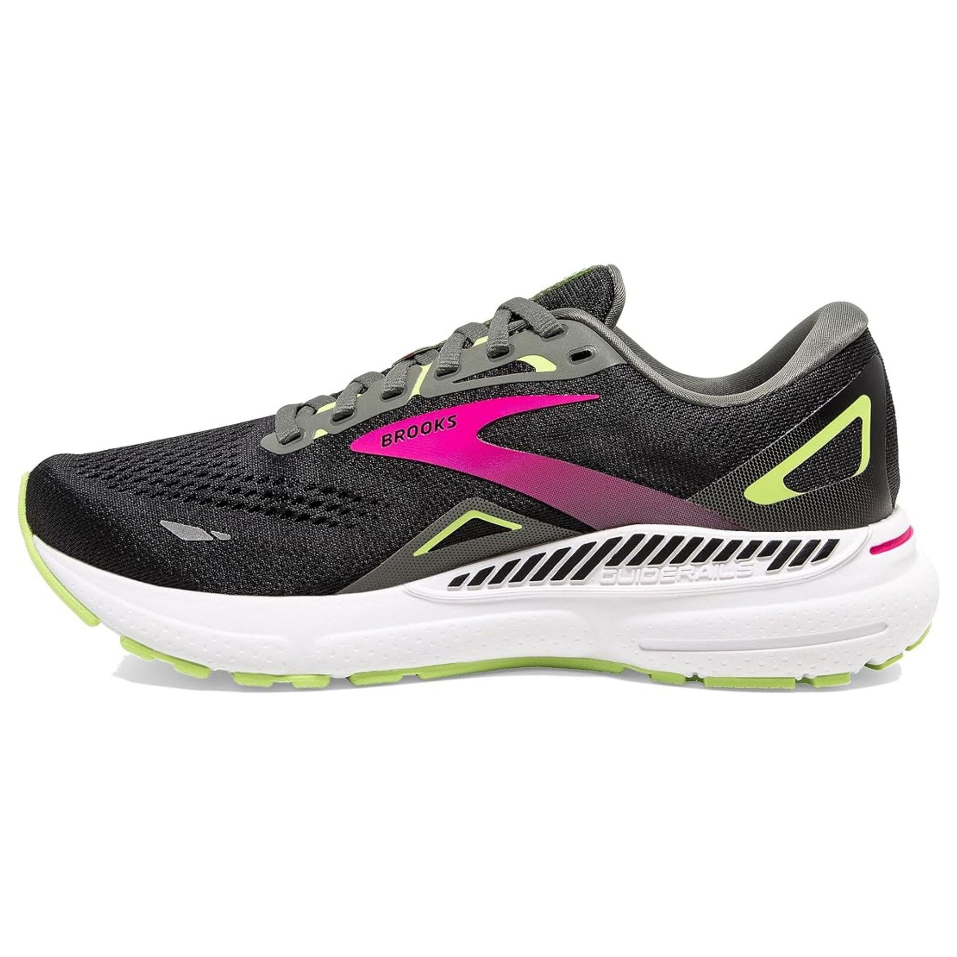 Brooks Women's Adrenaline GTS 23 Black Gunmetal Sharp Green – allshoesnation